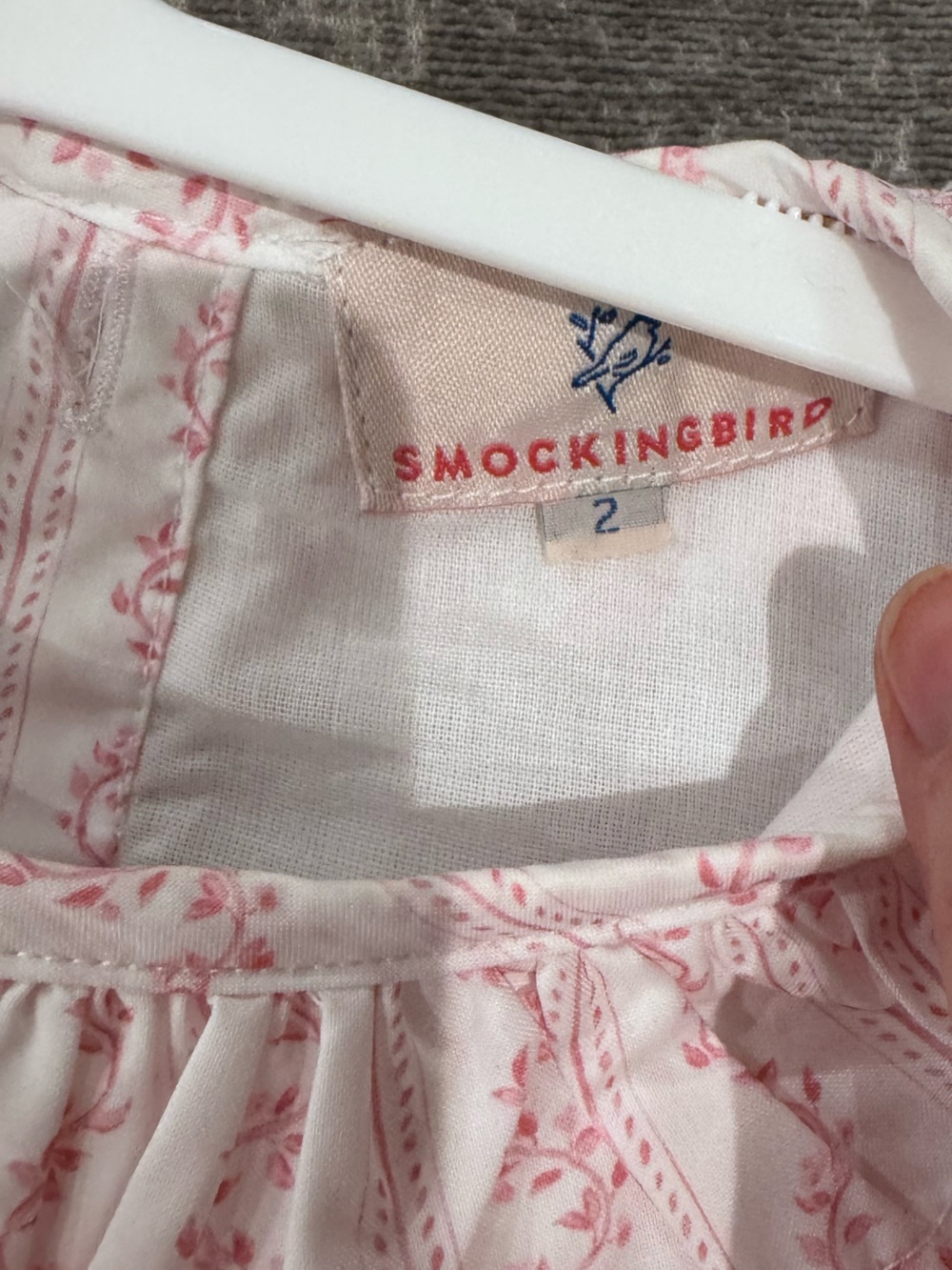 Smockingbird Pink Vine Smocked Bubble - Picture 2 of 5